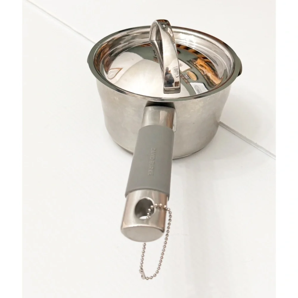 David Burke Gourmet Pro Stainless Saucepan with Lid 1.3 Qt